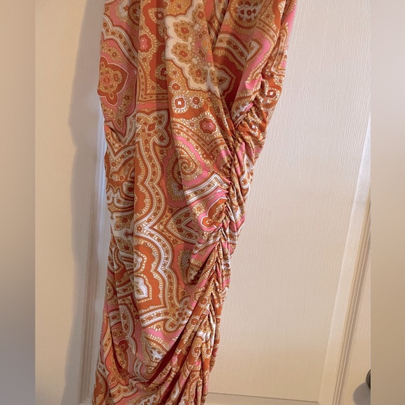 NWOT International Concepts Midi Wrap Dress pink and orange size medium - Picture 3 of 8